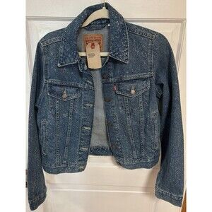 Levi Strauss Original Trucker Denim Jacket NWT Small Bleach Speckled Womens Jean